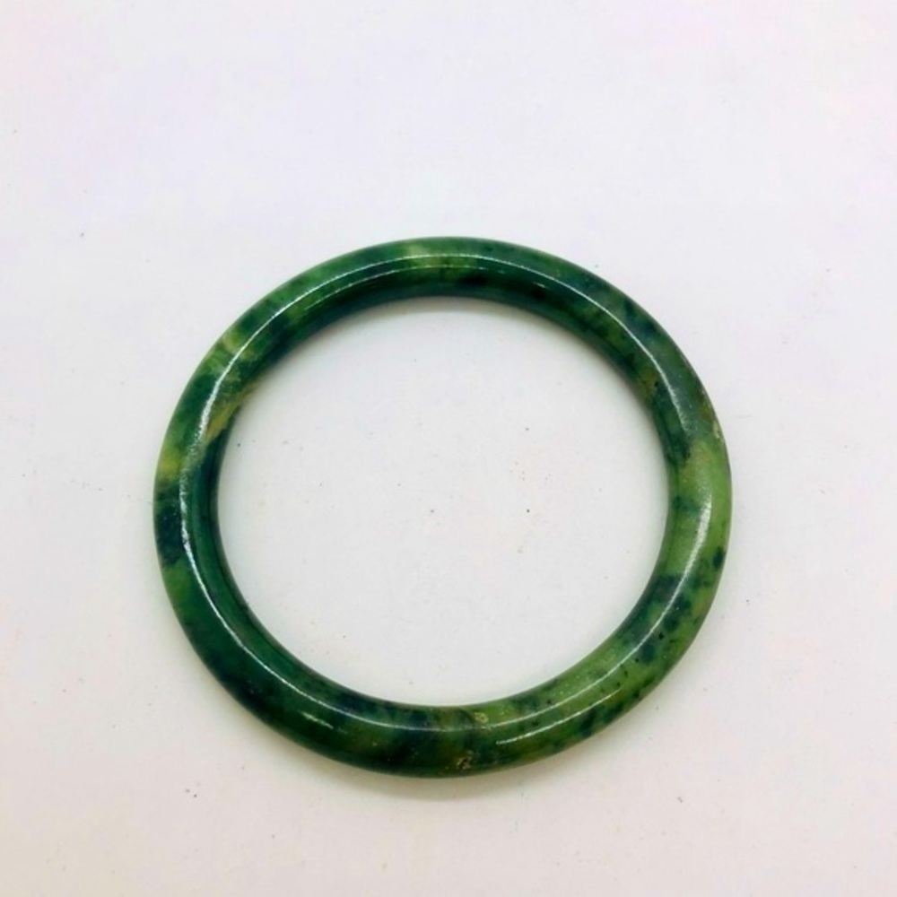 Vintage Green Stone Bangle Bracelet